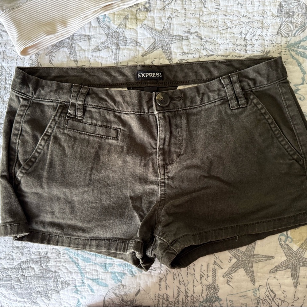 Express Green Jean Shorts